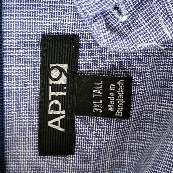 Apt. 9 blue and white crosshatch pattern long sleeve button down NWT - Picture 6 of 7